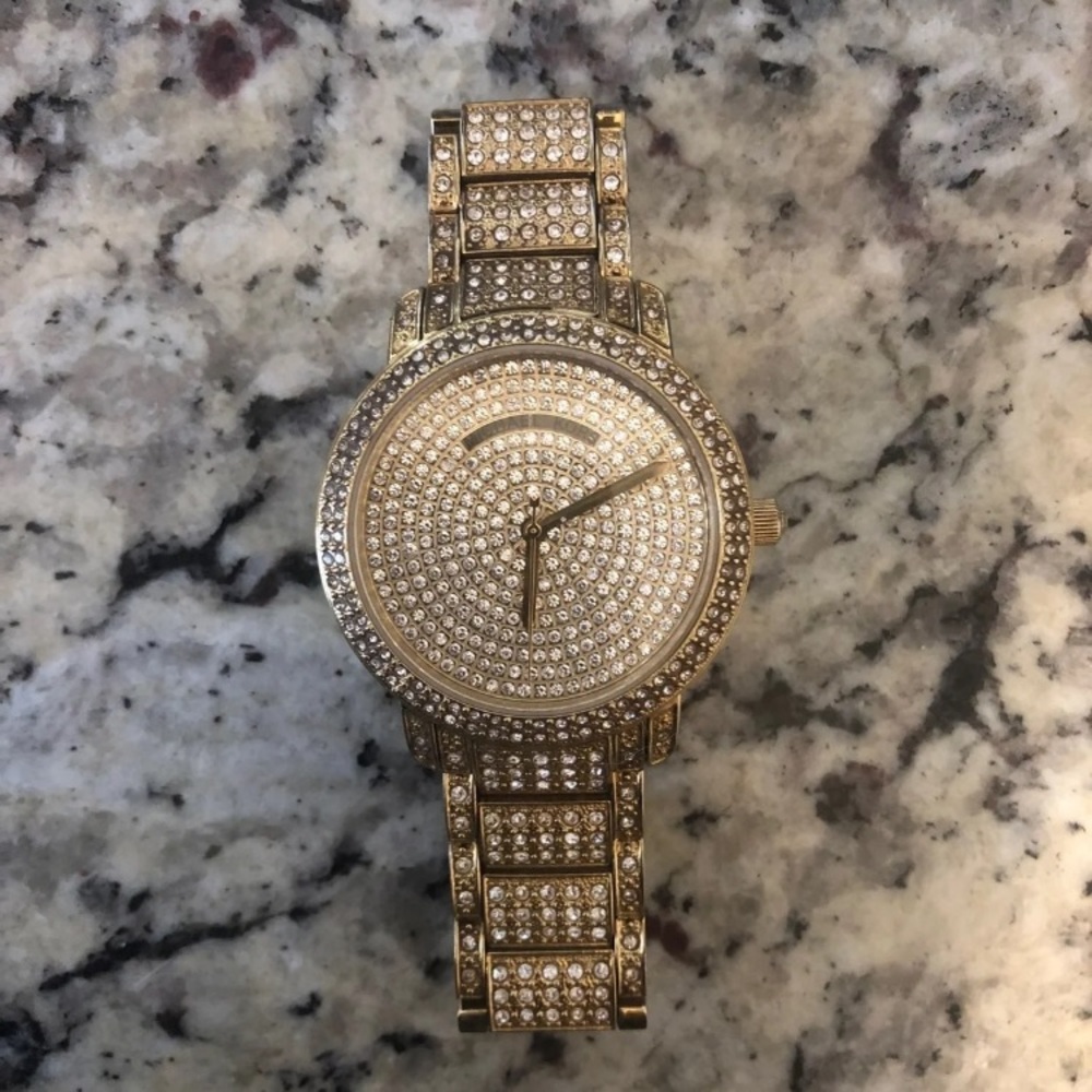 Michael Kors Gold Rhinestone Watch